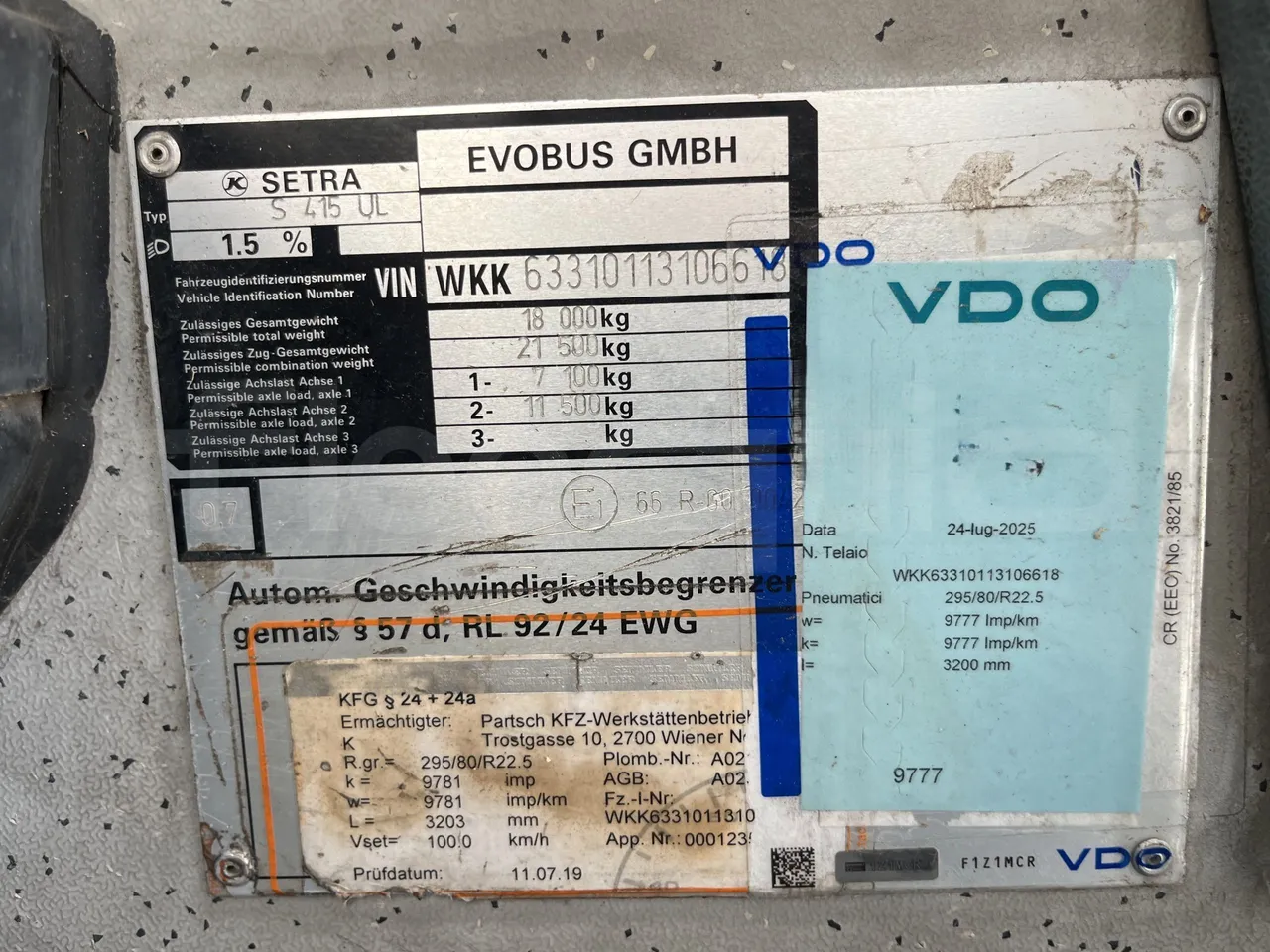 Setra S415 - Vehicle Plate