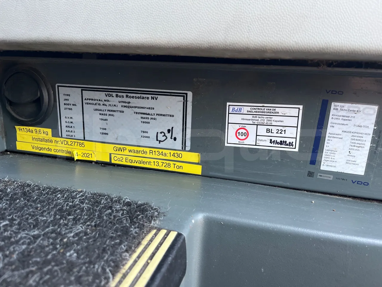 Vdl SB4000 SB4000  - Euro4 - 266kW - 12mt - vehicle plate photo