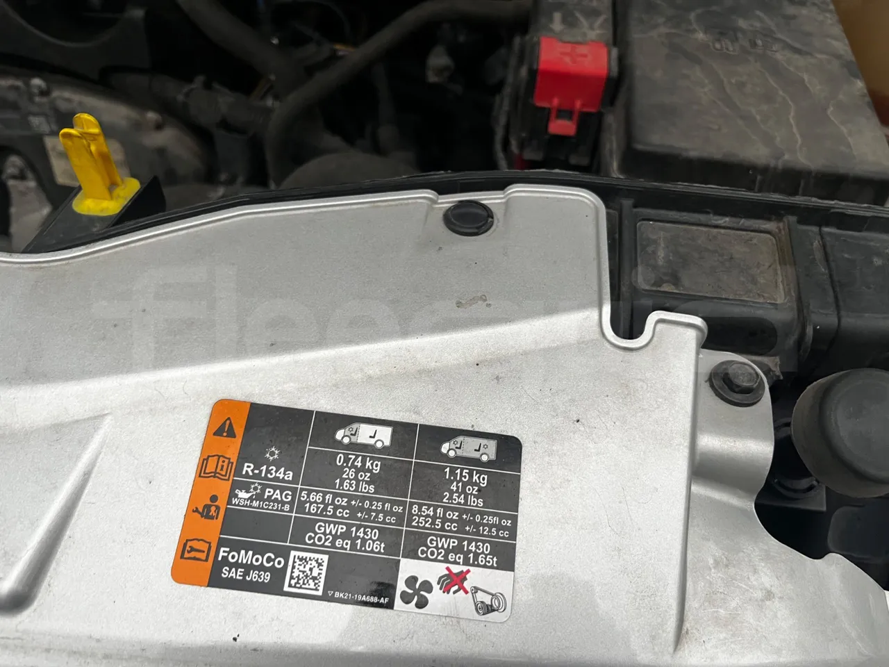 Ford Transit FBD - Euro6 - 114kW - 6.704mt - engine plate photo