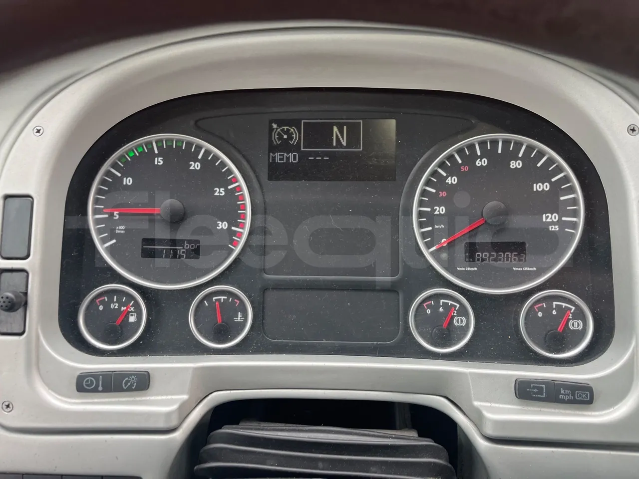 Man Ratio 18.480 - EUR5 - 353kW - 12.920m - dashboard lights on