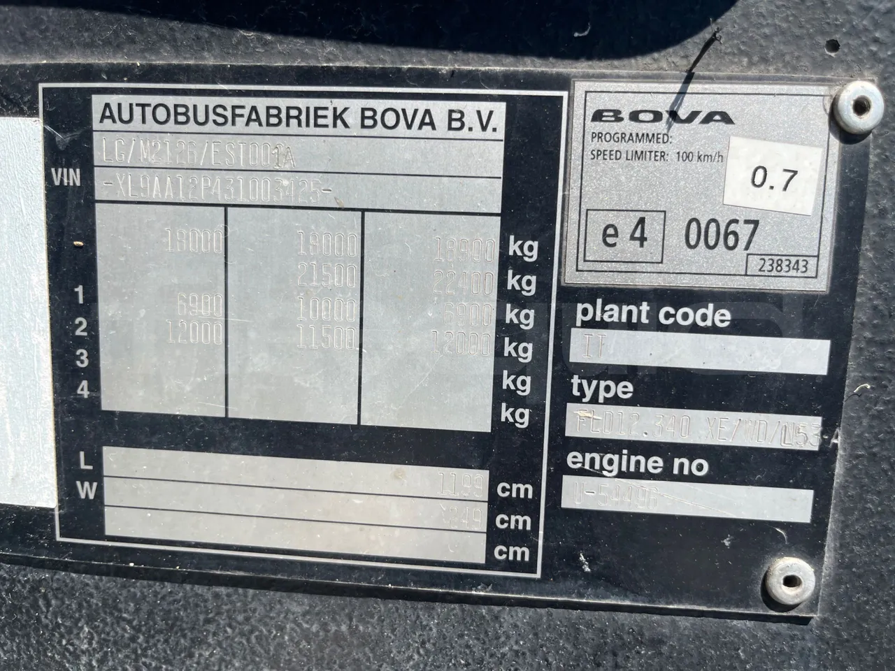 Vdl Futura - vehicle plate photo