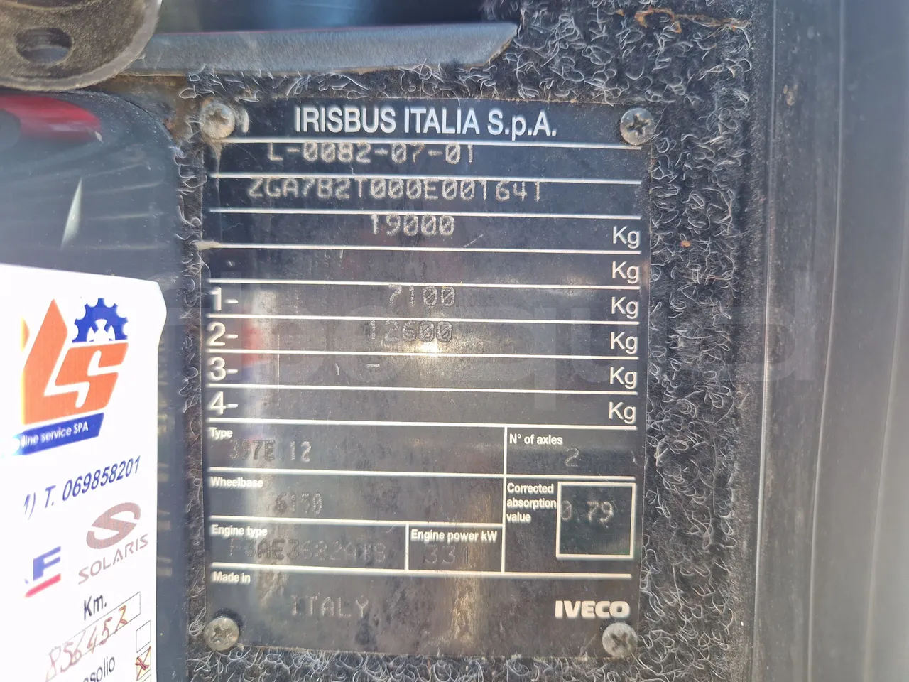 Irisbus Domino 397E.12-EUR4 -331kW -12.41m - vehicle plate photo