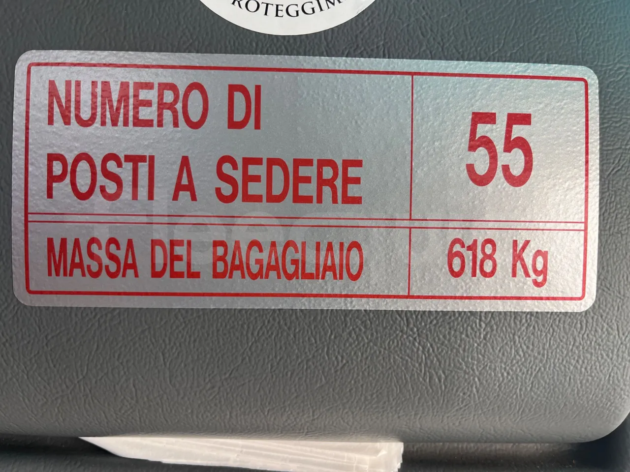 Volvo Barbi Genesis HDL V - Euro 3 - 309 kW - 12.230 mt - seat plate photo