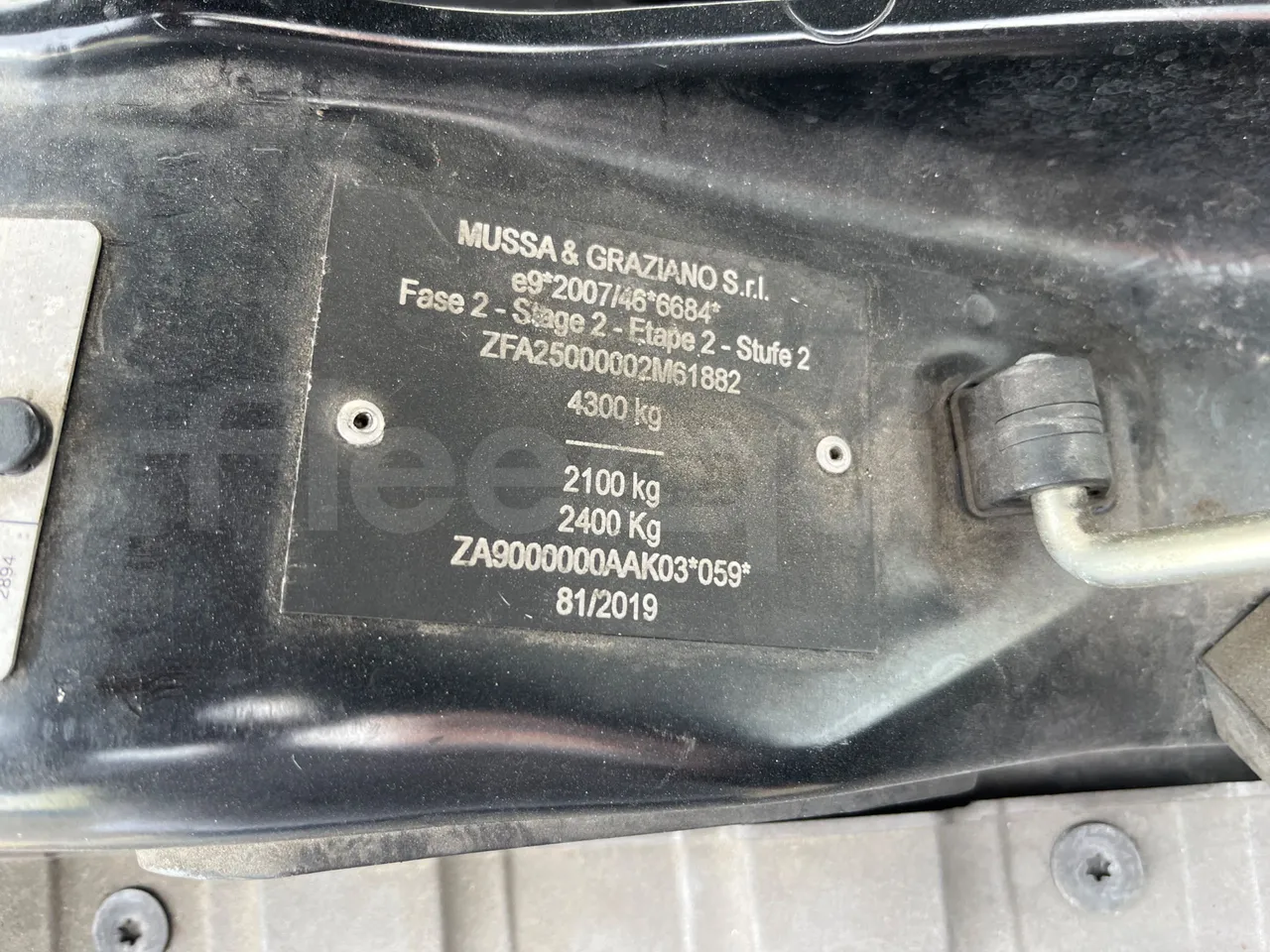 Mussa & Graziano 250MG2 HELMC - EUR6 - 130kW - 6.363m - vehicle plate photo