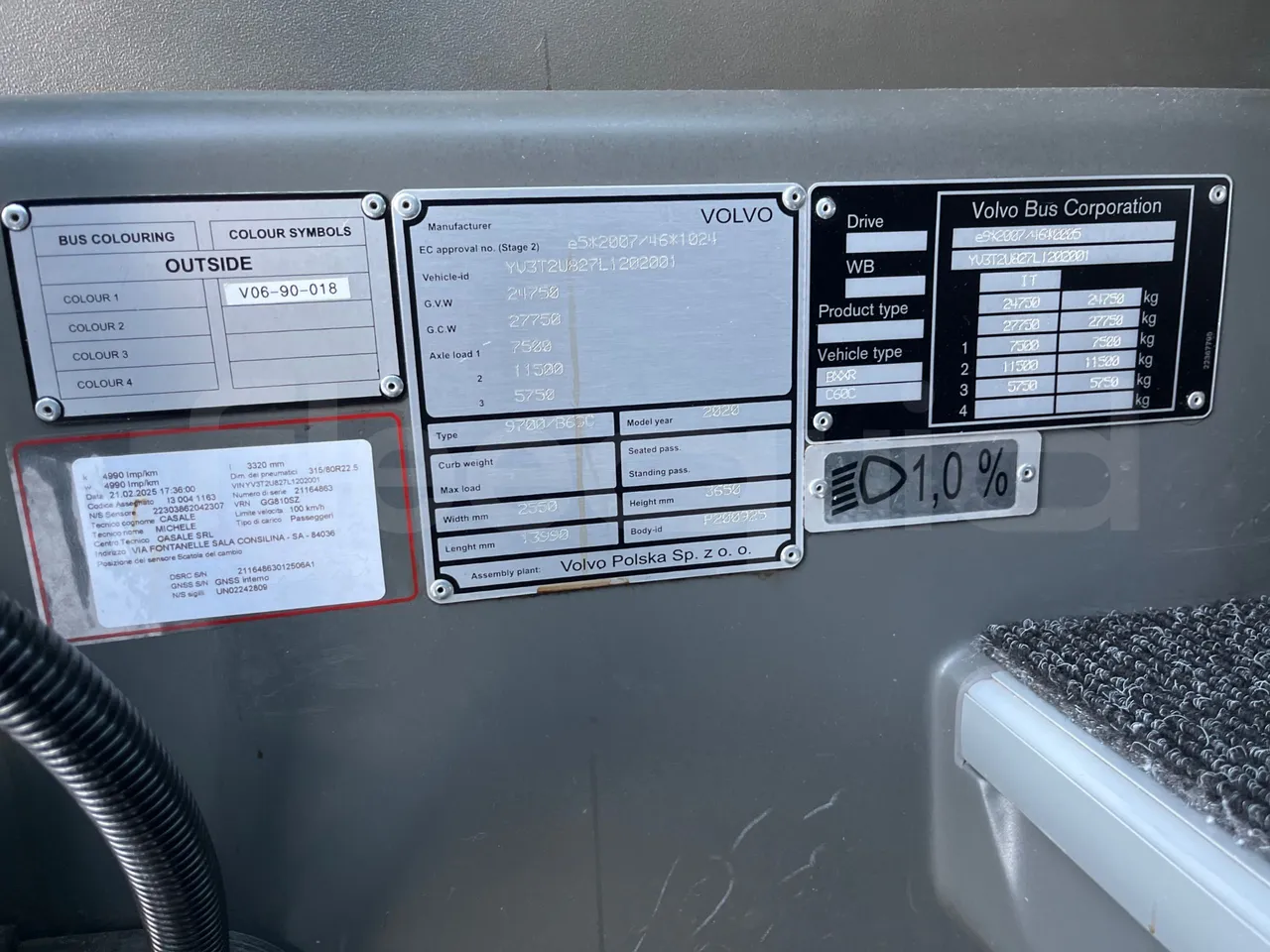 Volvo 9700 B6SC - Euro6 - 345kW - 14mt - chassis VIN photo