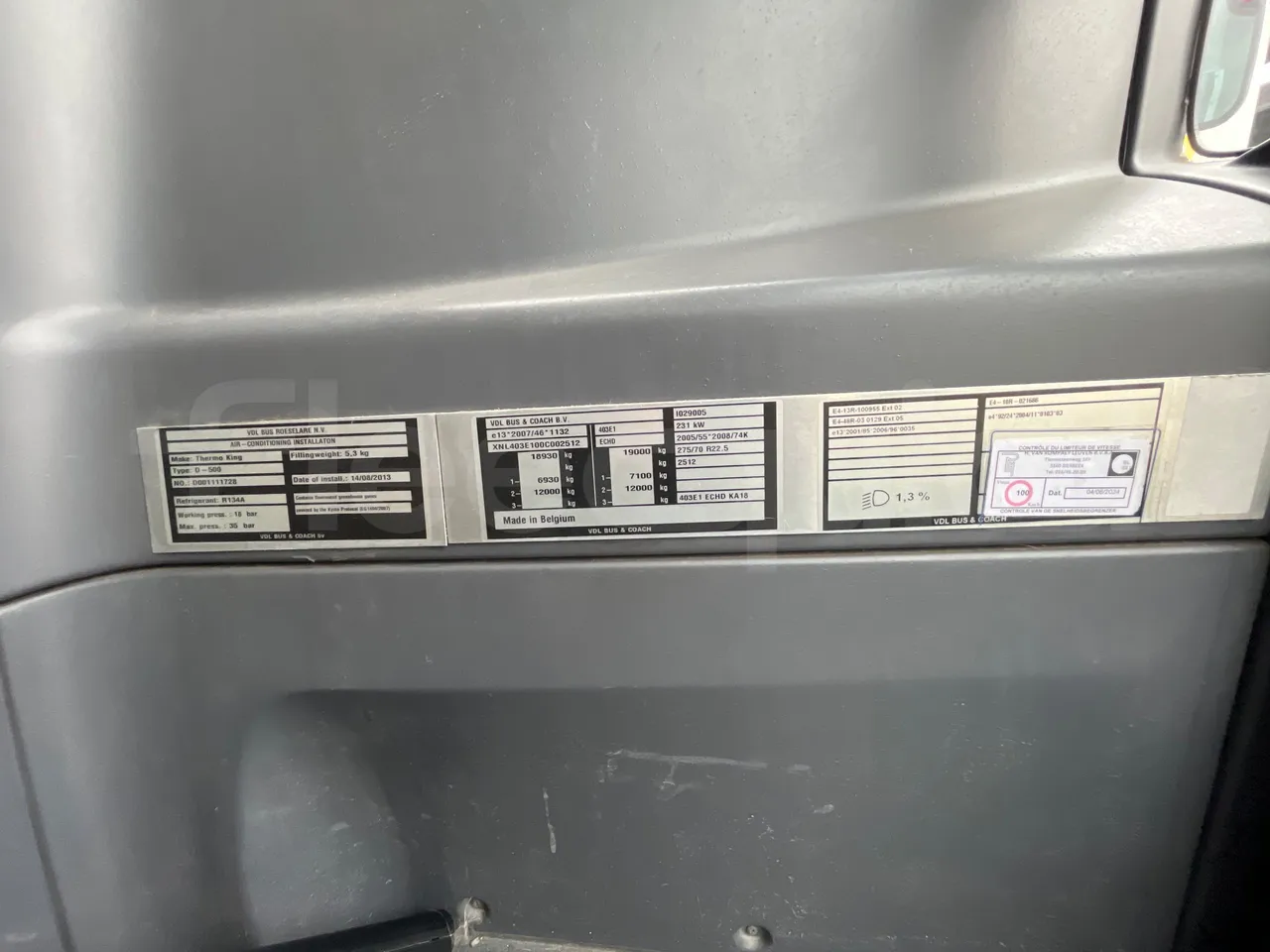 Vdl Citea KA18 - EUR5 -231kW - 12.000m - vehicle plate photo