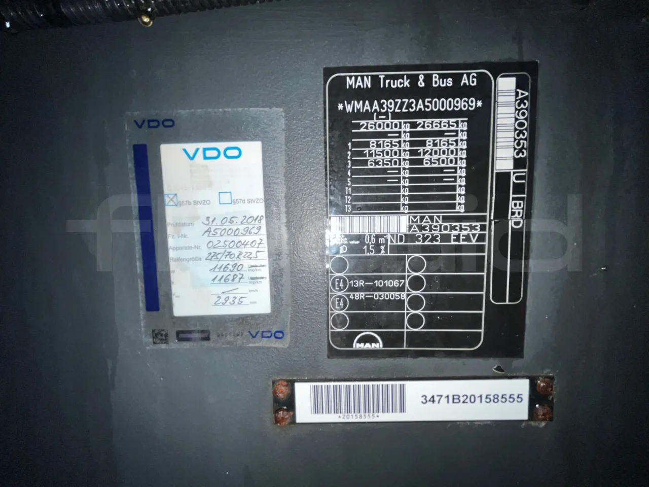 Man A39 A39 -EUR5-235kW -13.730m - vehicle plate photo