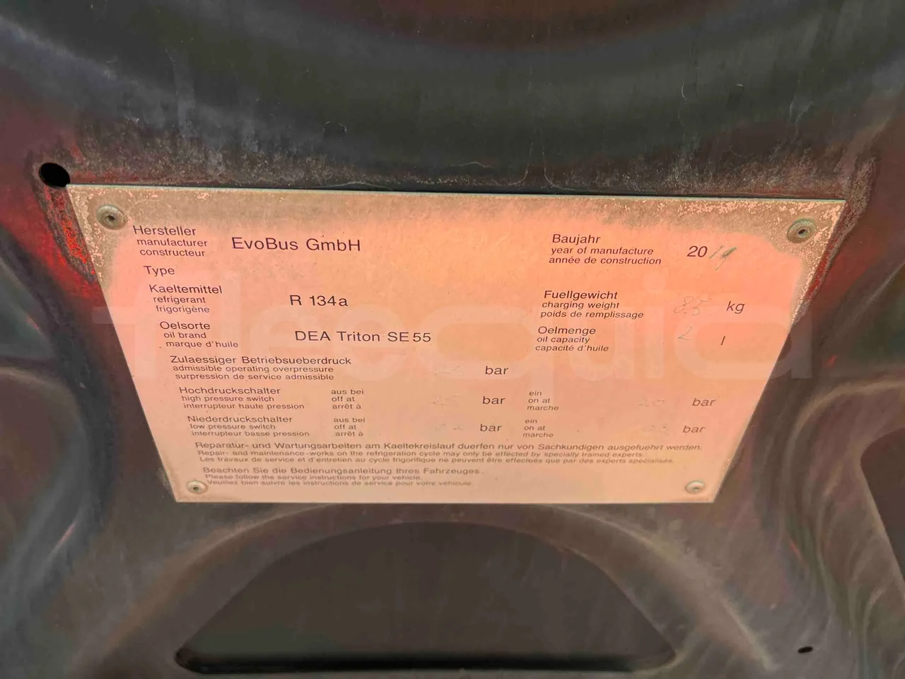 Mercedes-Benz Citaro - engine plate photo