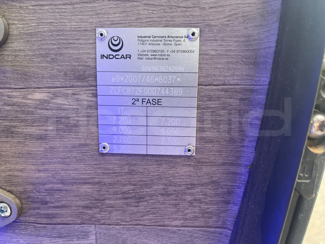 Iveco Indcar WingWGIVMY11 - EUR6 - 152kW - 7.995m - vehicle plate photo
