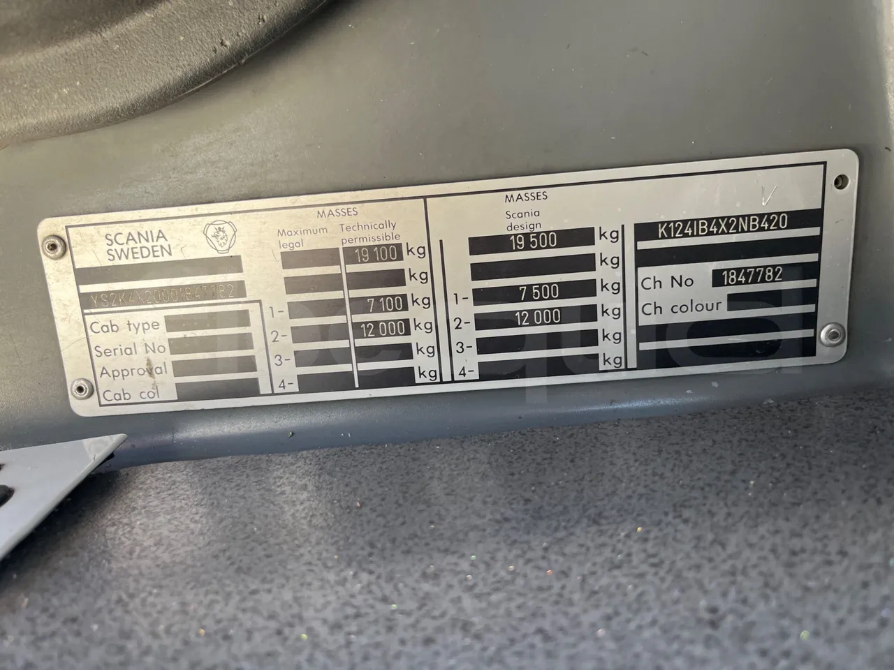 Irizar Scania - vehicle plate photo