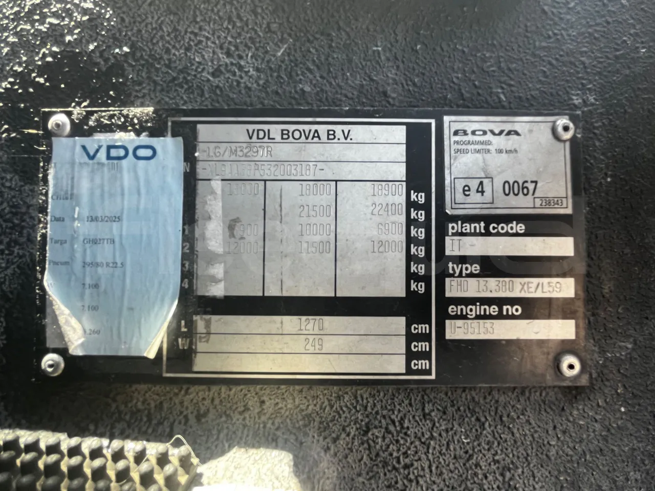 Vdl Futura - chassis VIN photo
