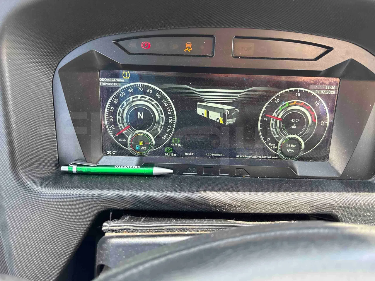 Temsa Safari RD - dashboard lights on