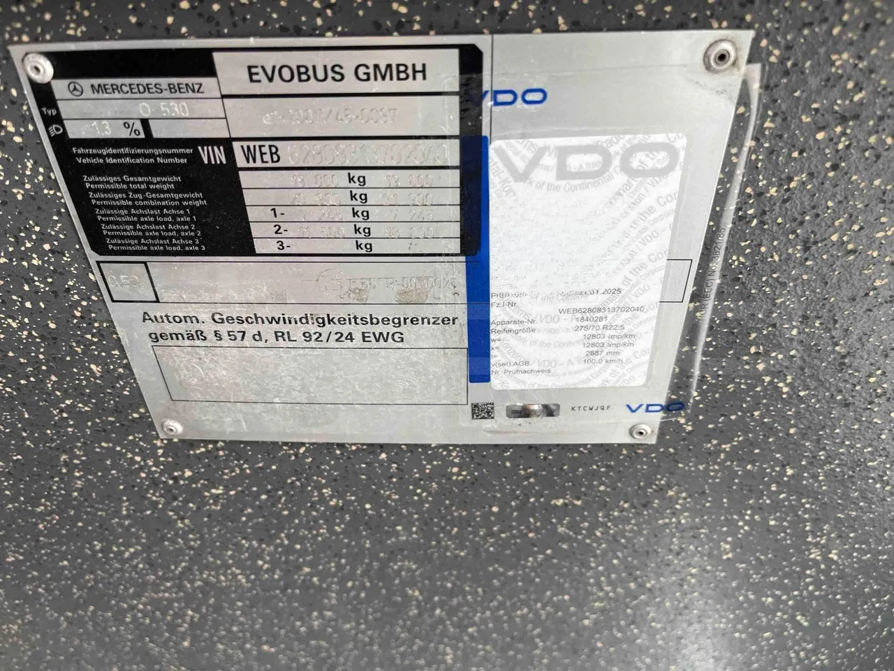 Mercedes-Benz Citaro - vehicle plate photo