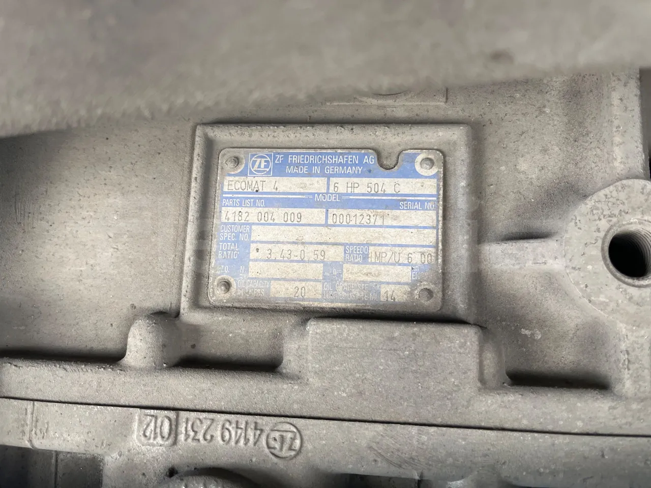 Bmc PROBUS TBX 850 - EUR4 -178kW -9.156m - gearbox plate photo