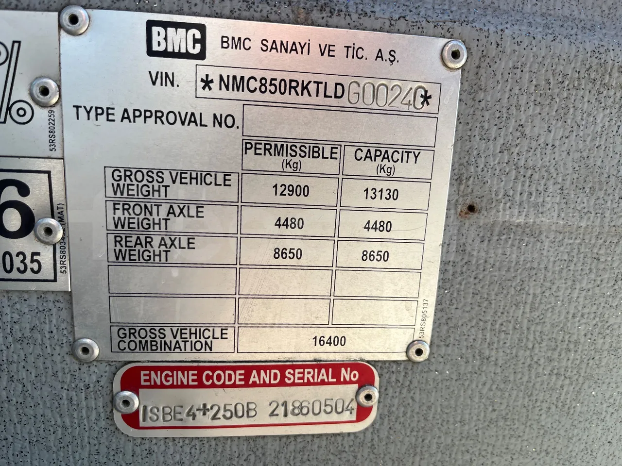 Bmc PROBUS TBX 850 - EUR4 -178kW -9.156m - vehicle plate photo