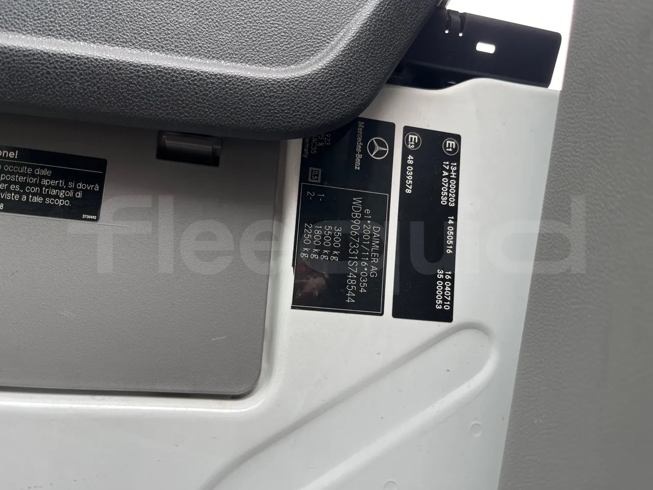 Mercedes-Benz Sprinter 906AC35 - EUR5 - 140kW - 5.910m - vehicle plate photo