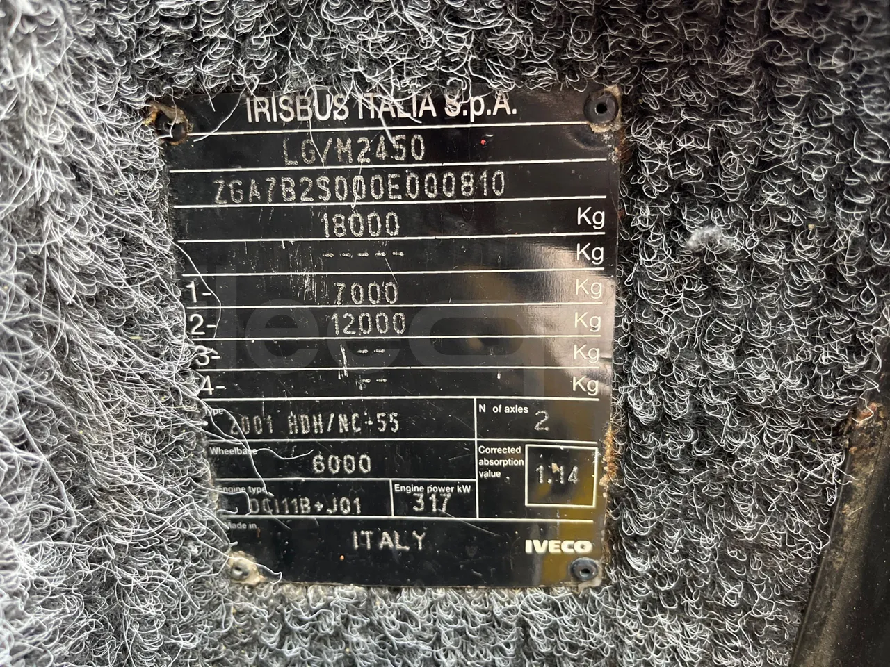 Irisbus Domino Orlandi 2001 397E.12.43 - Euro3 - 317kW - 12mt - chassis VIN photo