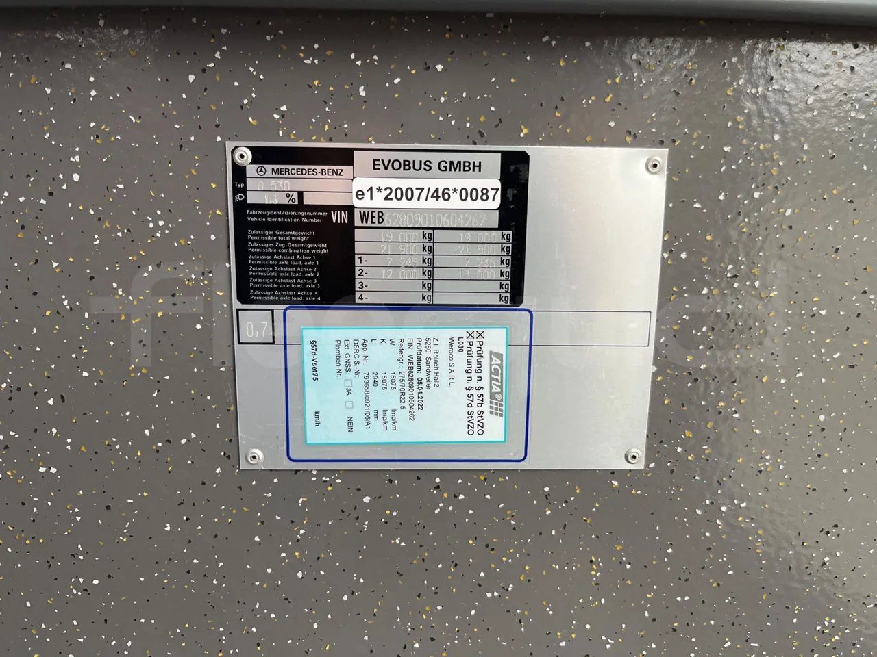 Mercedes-Benz Citaro O 530 628.02 - EUR5 - 210kW - 11.95m - vehicle plate photo