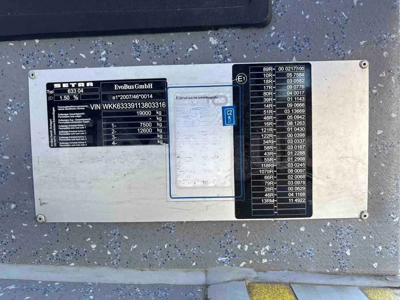 Setra S415 - vehicle plate photo