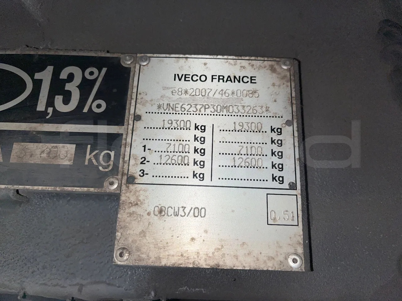 Iveco Crossway CBCWE3-00 - Euro 6 - 265 Kw - 12.962mt - vehicle plate photo