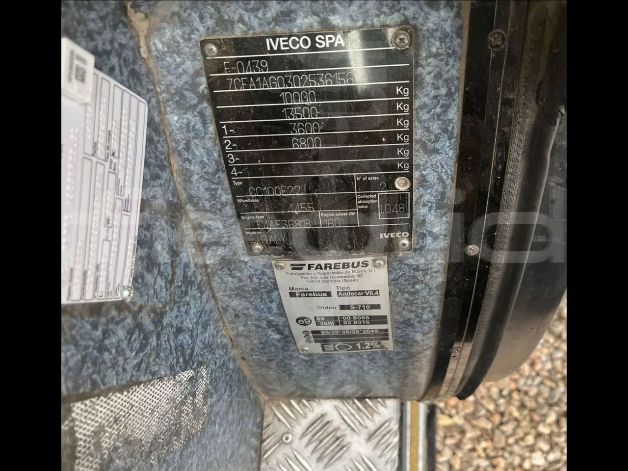 Iveco Andecar IV2 VII.4 - EUR4 - 160kW - 8.56m - vehicle plate photo