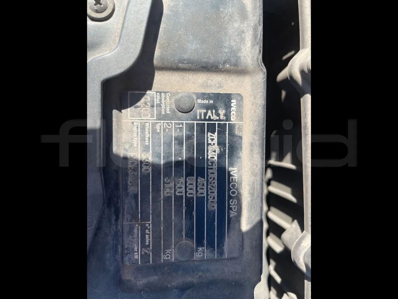 Iveco Daily A40C17 - EURO 5 - 125 kwH - chassis VIN photo