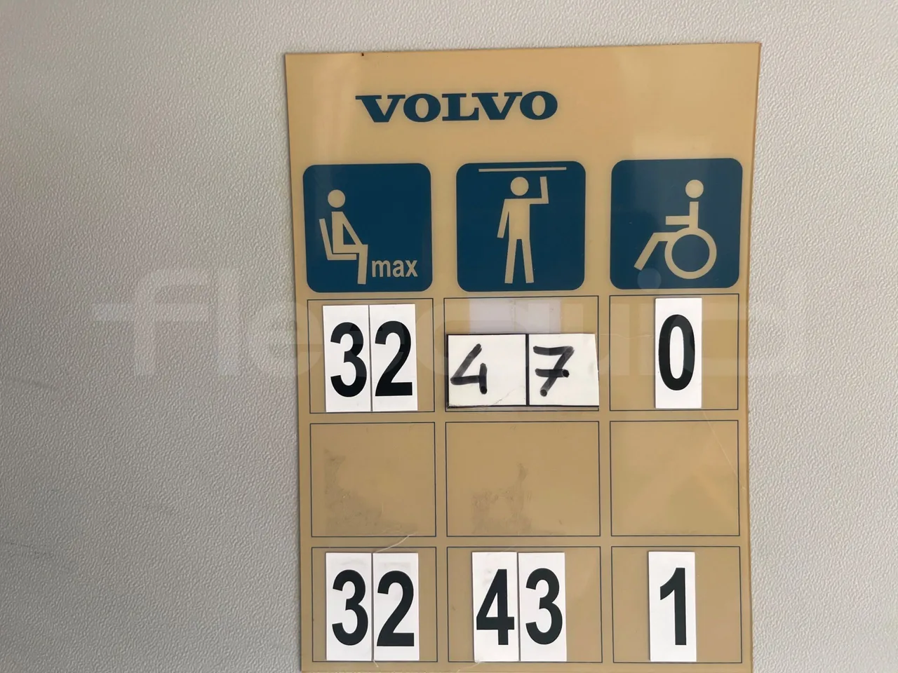 Volvo B4SC 7900  - Euro6 - 177kW - 12.134mt - seat plate photo