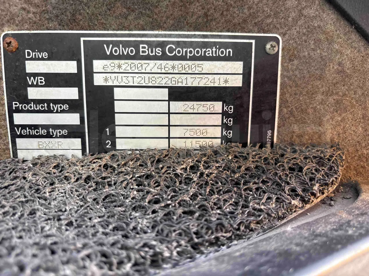 Irizar Volvo - vehicle plate photo