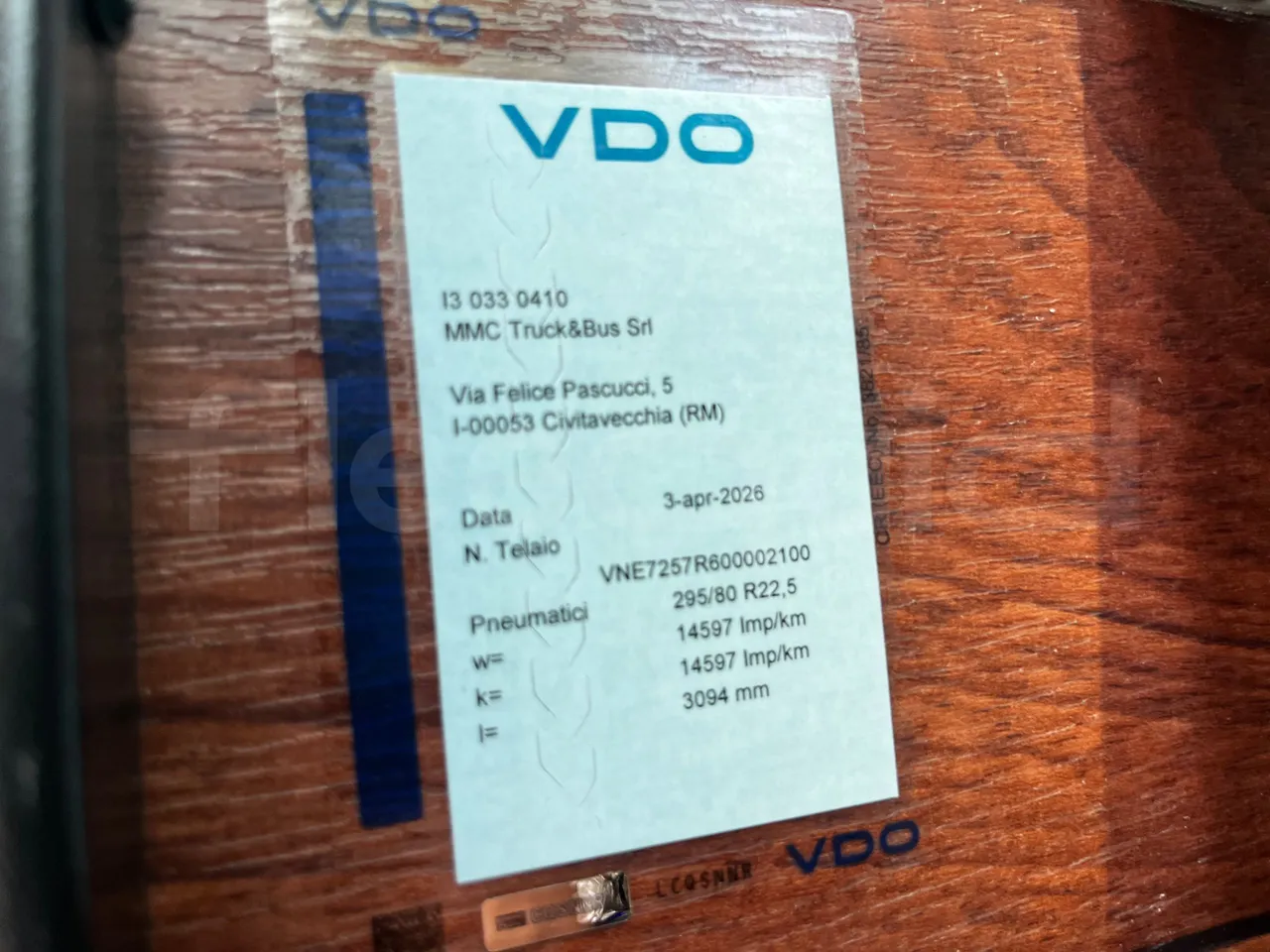 Iveco Magelys - vehicle plate photo