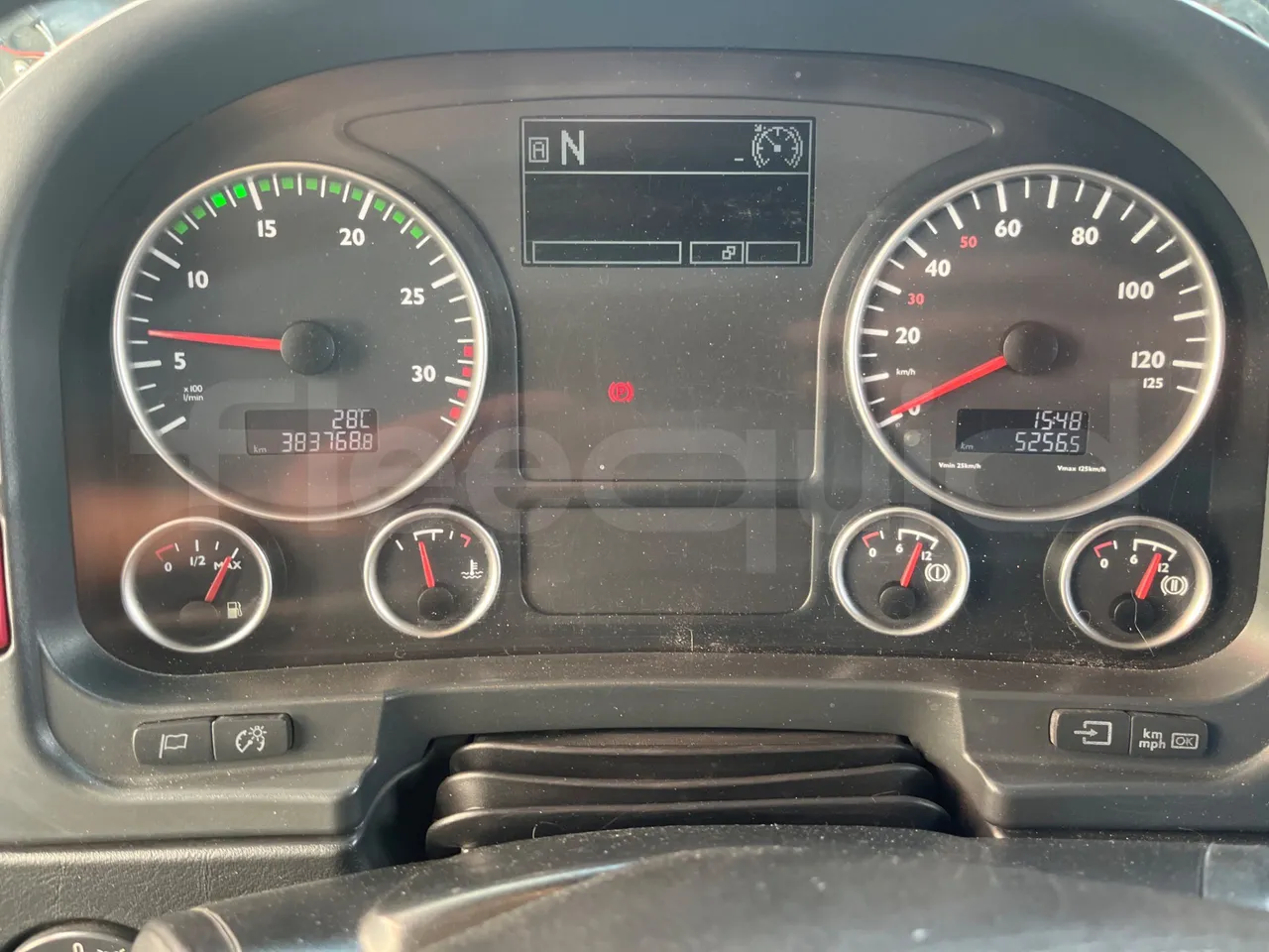 Man Andecar VII.1 12250 FOCL - Euro 5 - 184 kW - 9,470 mt - dashboard lights on