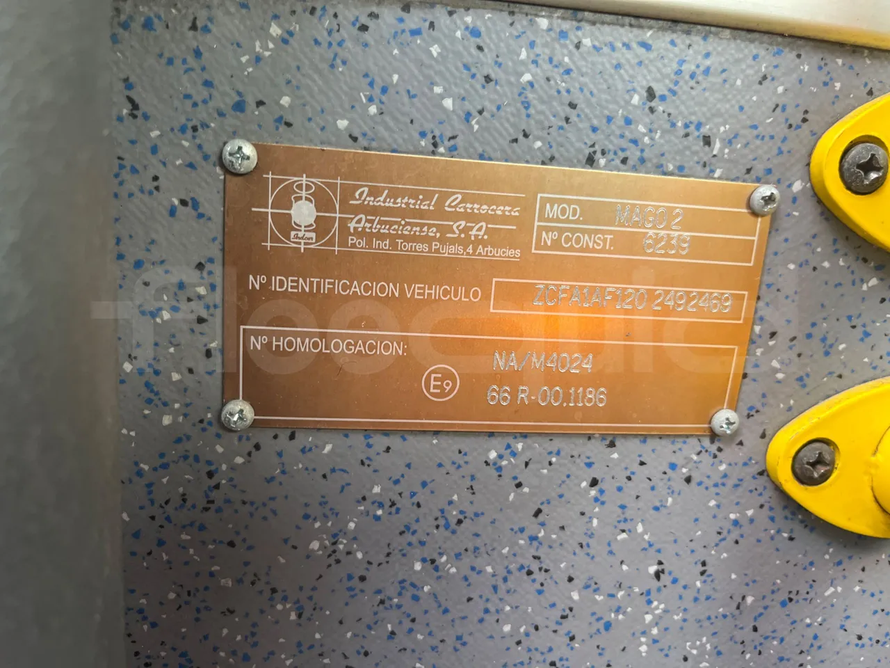 Iveco Mago2 A1AF11B - Euro3 - 154kW - 8.850mt - chassis VIN photo