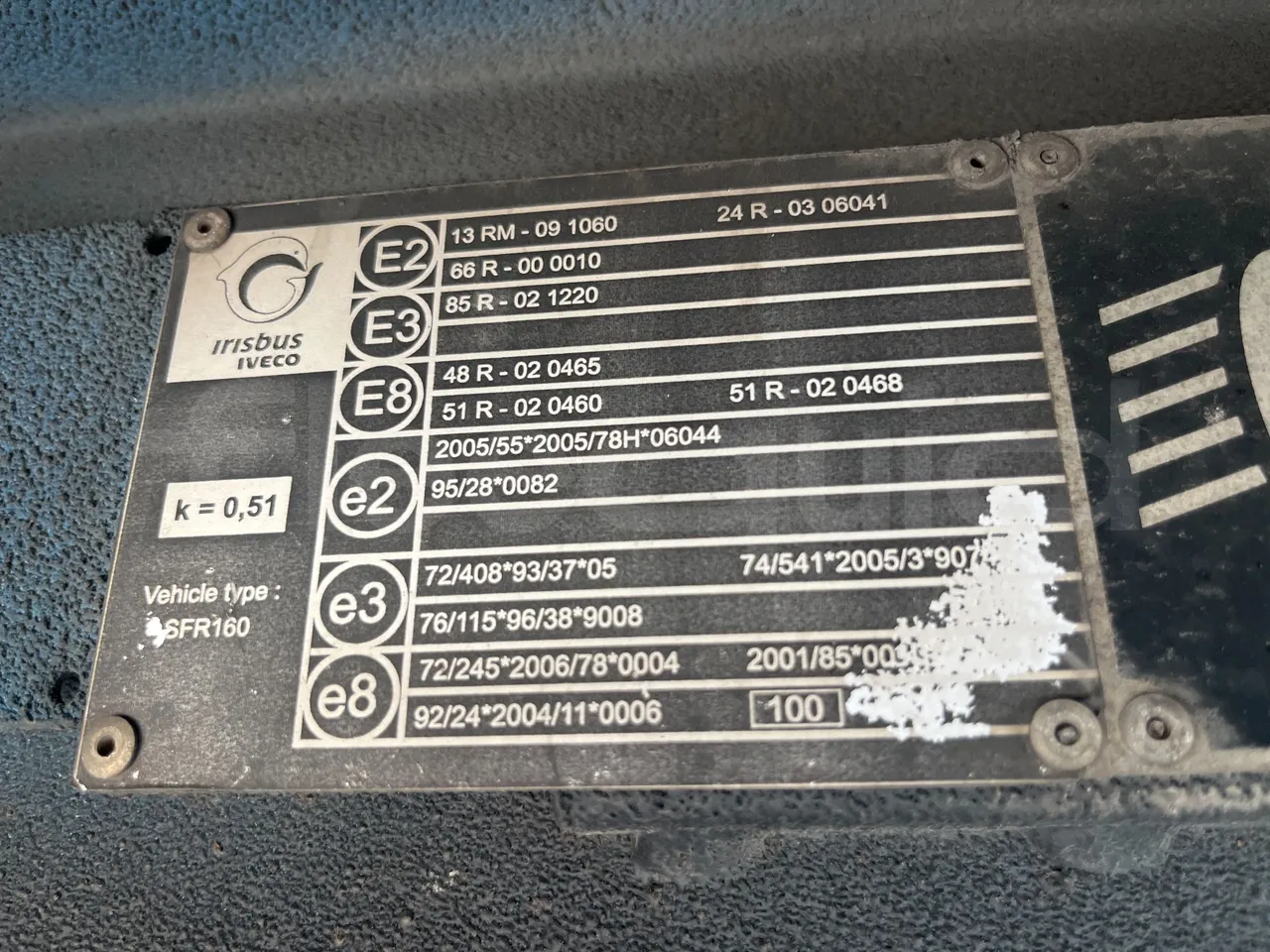 Iveco Arway - vehicle plate photo