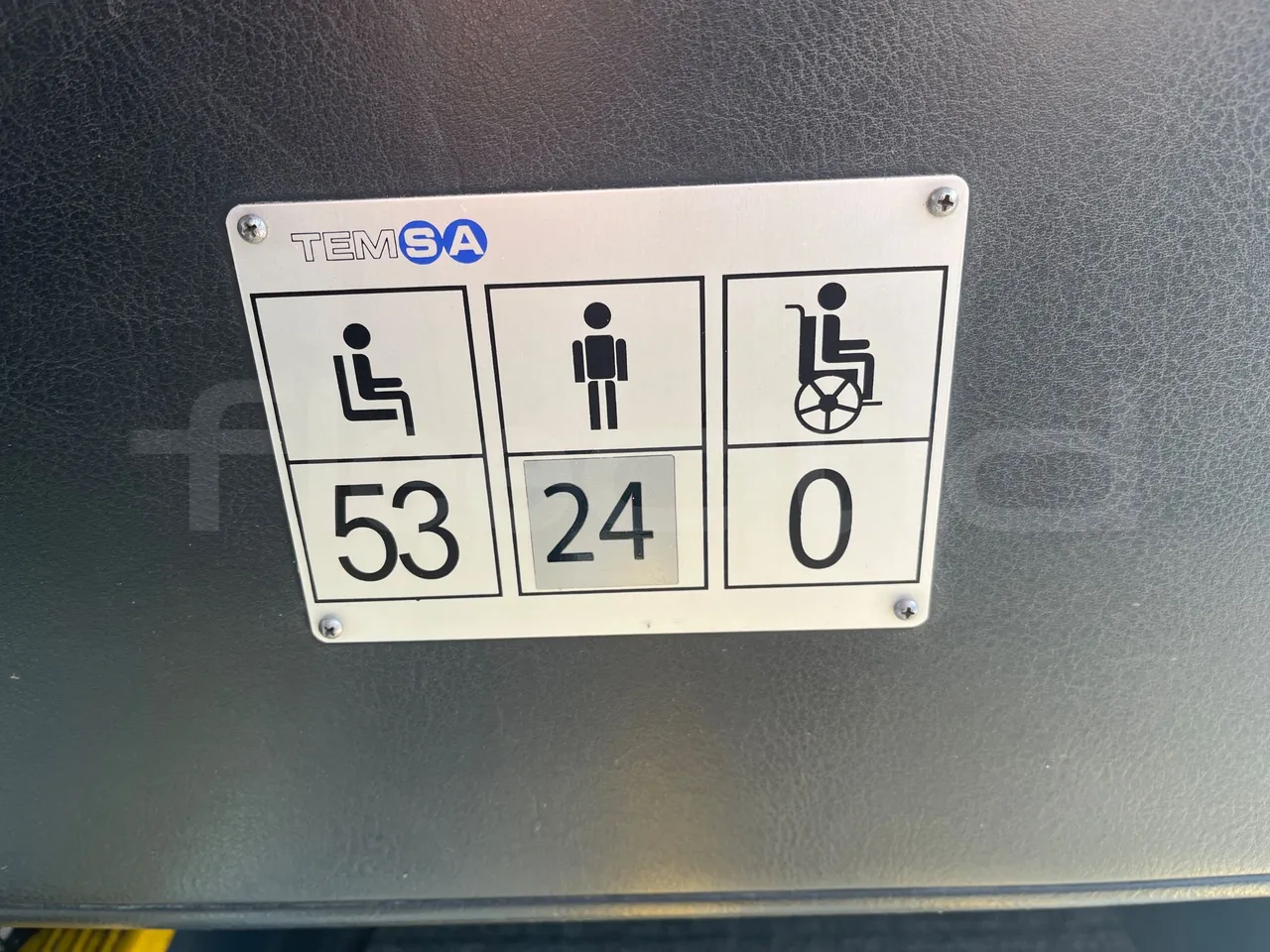 Temsa Safari RD R A T-I53 - Euro 5 - 266 kw - 12.200 mt - seat plate photo