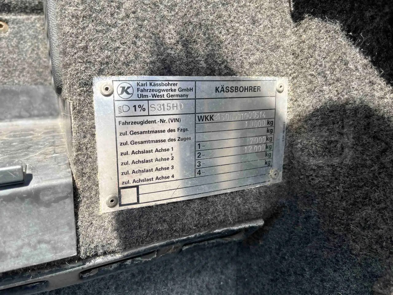 Setra S315 HD - EUR1 - 280kW - 12.000m - chassis VIN photo