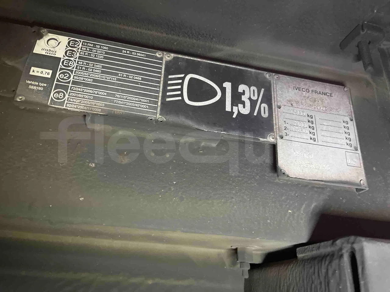 Iveco Crossway SFR160 - Euro 5 - 280 Kw - 10.655mt - vehicle plate photo