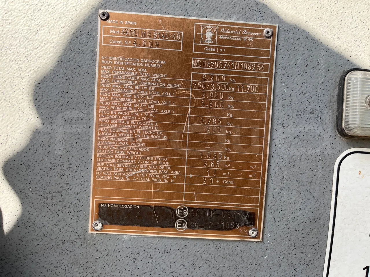 Mercedes-Benz Mago MB 814D/48 - Euro 3 - 100 kW - 8,400 mt - vehicle plate photo