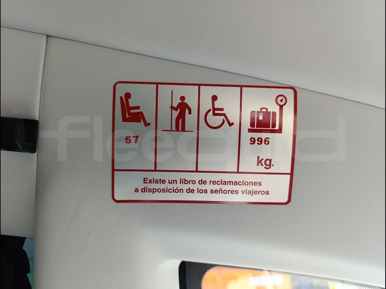 Irizar i6 AD2 I6 13.35/330 E6D/55-EUR6-330Kw-12,92m - seat plate photo