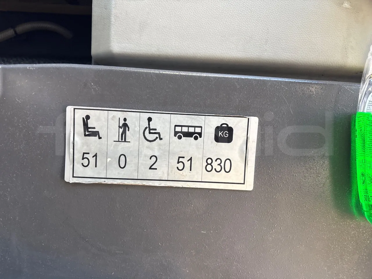 Vdl Futura FHD2 129/300 - EUR6 - 300kW - seat plate photo