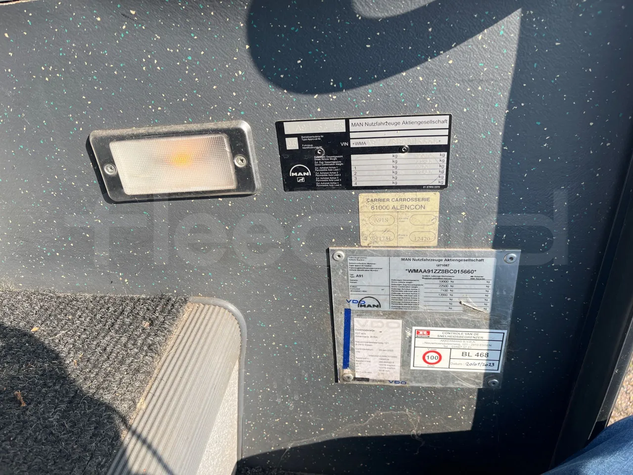 Man A91 A91 - EUR5 - 213kW - 12.7m - vehicle plate photo