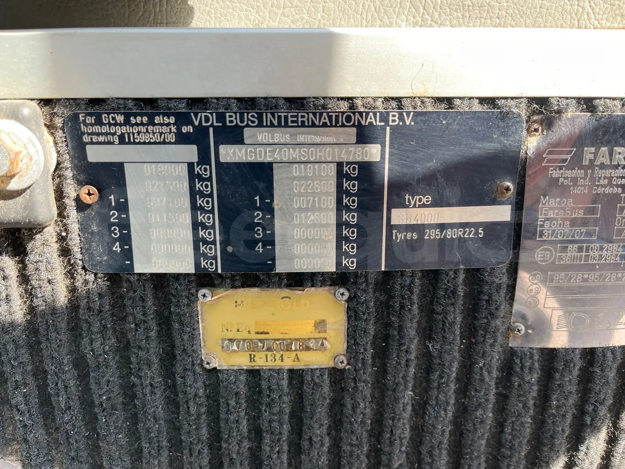 Vdl Andecar V V -EUR4- 340kW -12.2m - vehicle plate photo