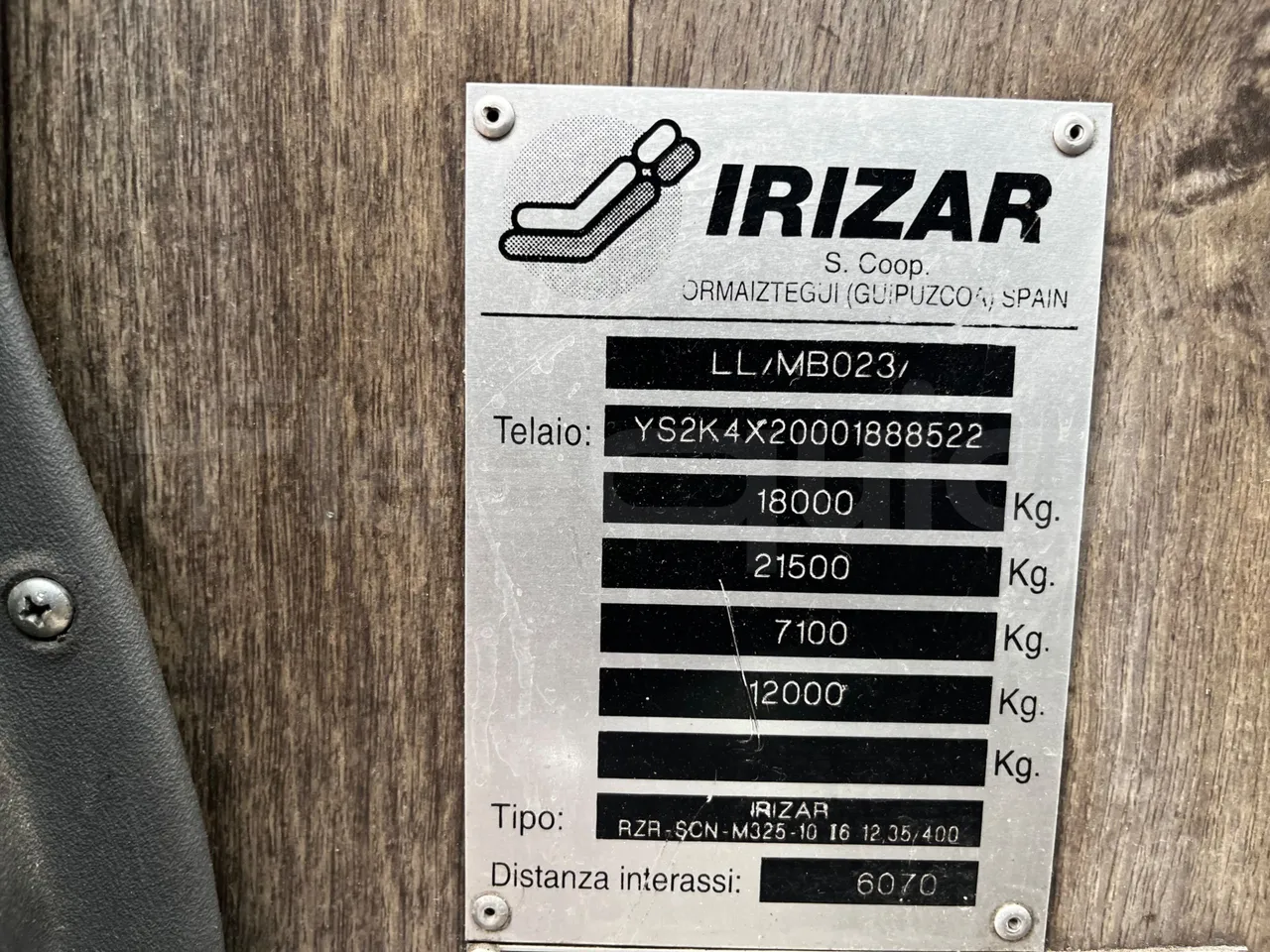 Irizar i6 M325 10 - Euro5 - 294kW - 12.200mt - platform code photo