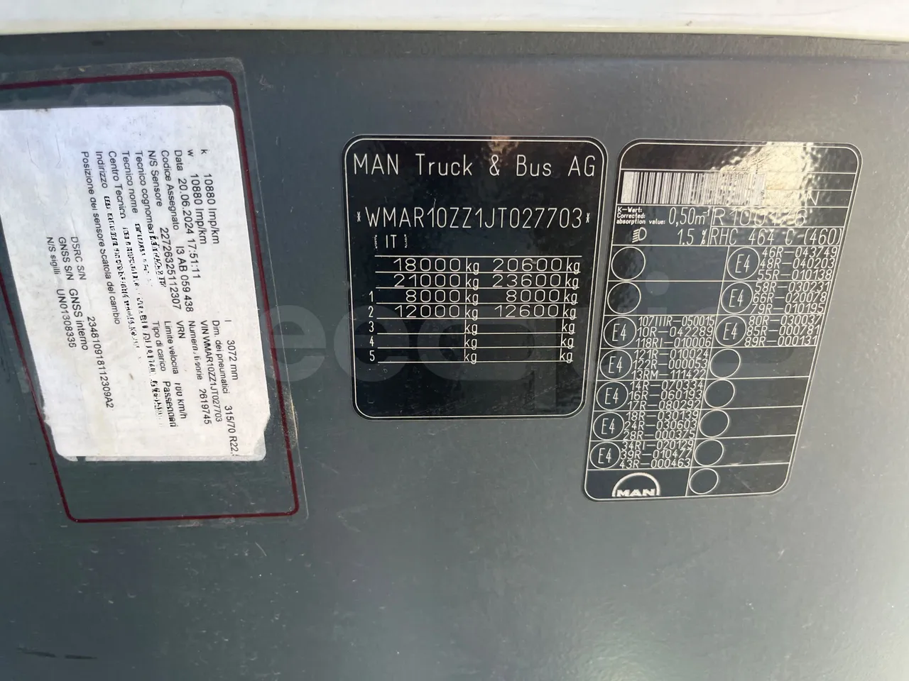 Man Lion's Coach C Joacb - Euro6 - 338kW - 13.100mt - chassis VIN photo