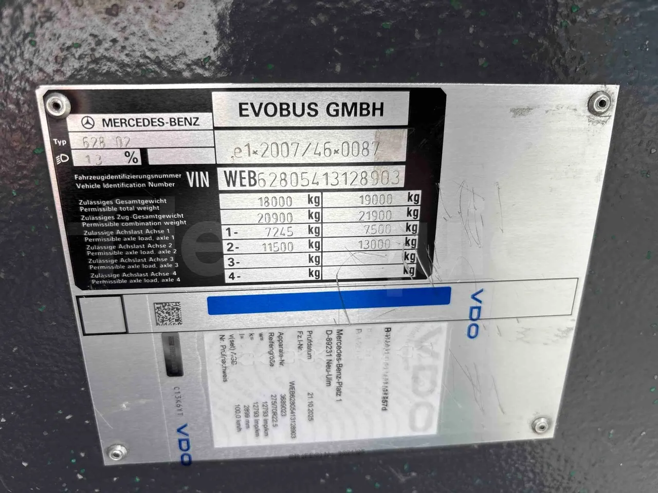 Mercedes-Benz Citaro - vehicle plate photo