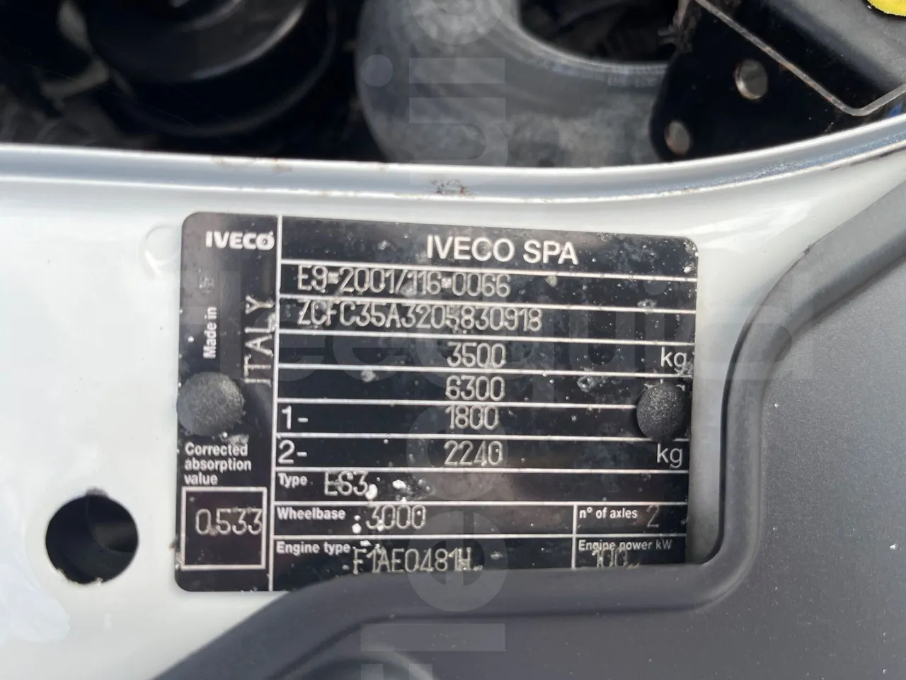 Iveco Daily MicroVett -EUR4 -100kW -5.401m - chassis VIN photo