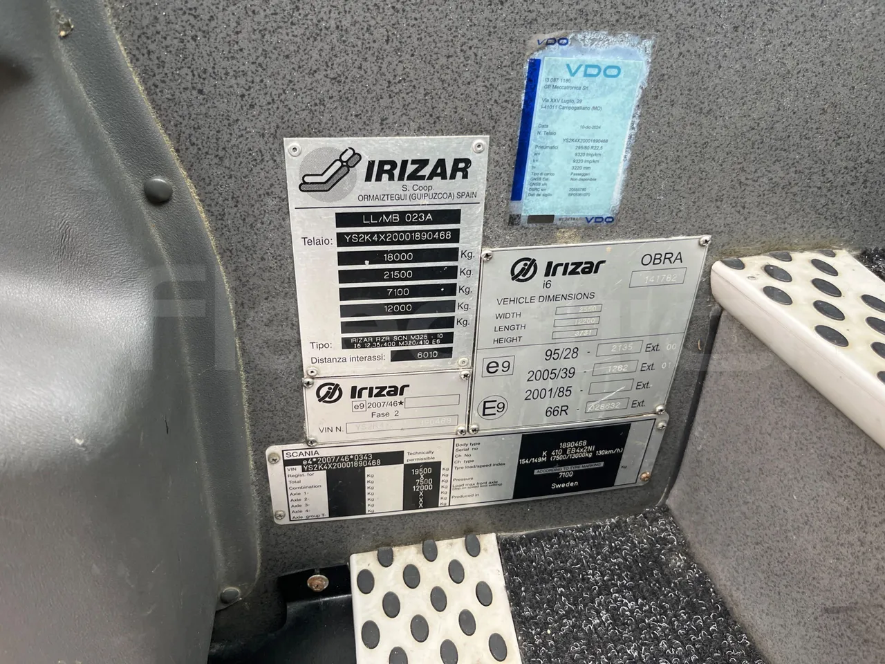 Irizar i6 12.35 - Euro6 - 305kW - 12.200mt - chassis VIN photo