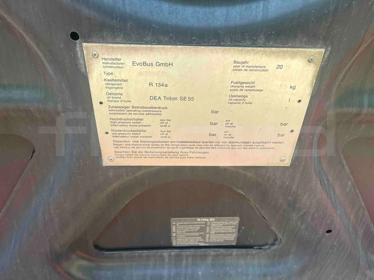 Mercedes-Benz Citaro - engine plate photo