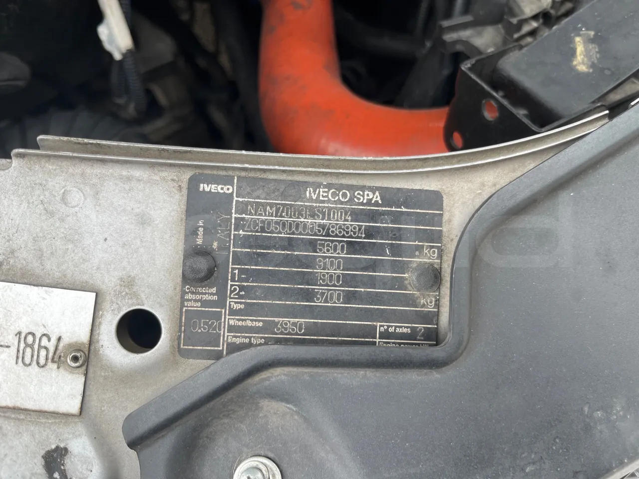 Iveco Daily A50/E4/20/C - Euro4 - 130kW - 6.948mt - chassis VIN photo