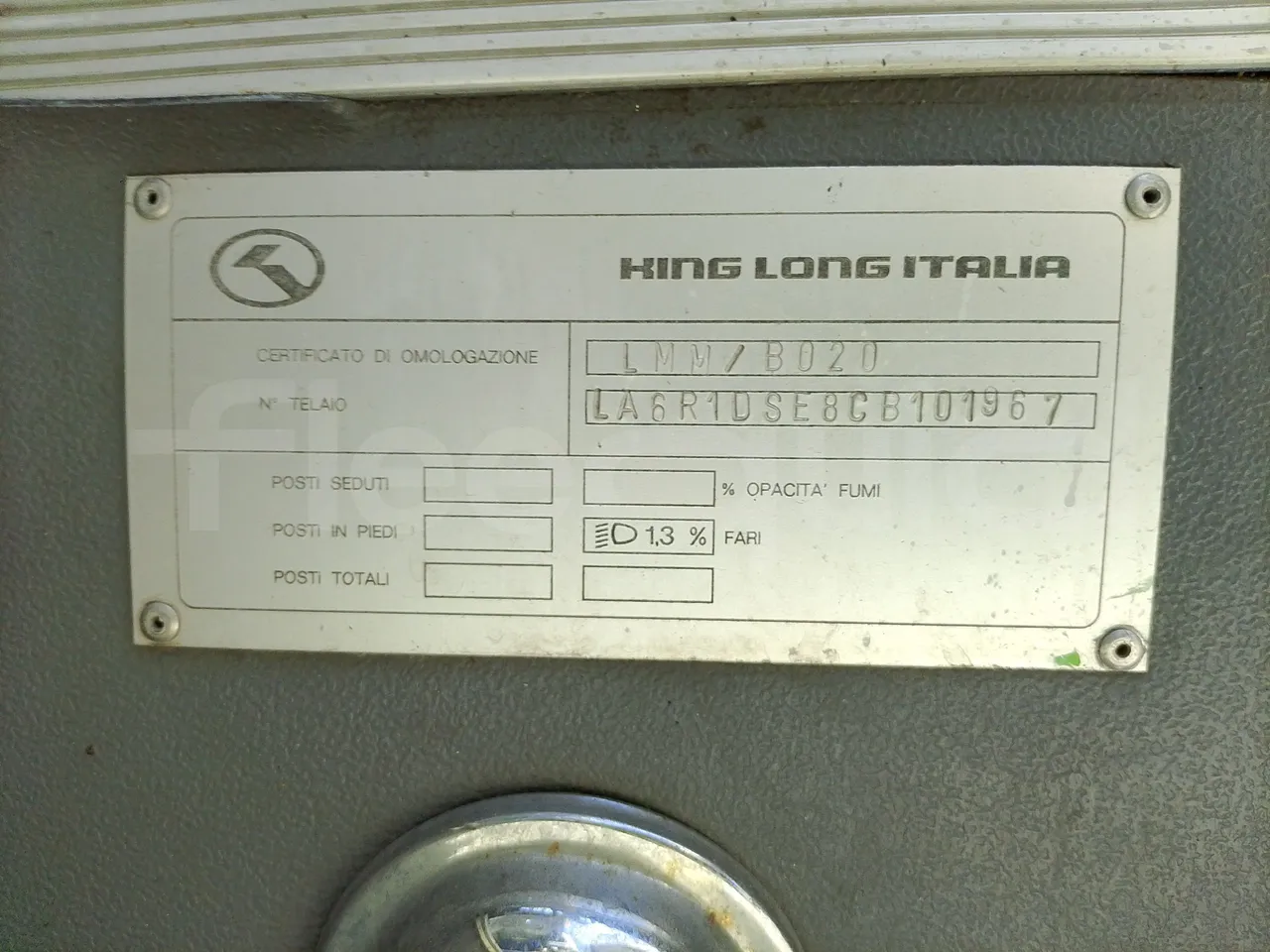 King Long XMQ6900 XMQ6900-3/ Euro 5 - 178Kw - 8,995 Mt - vehicle plate photo