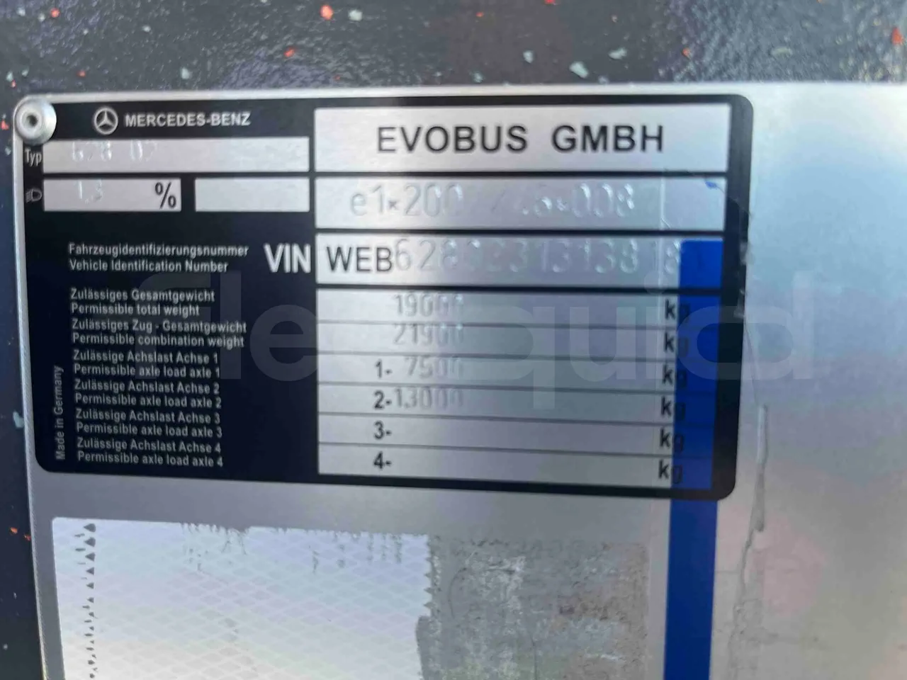 Mercedes-Benz Citaro - vehicle plate photo