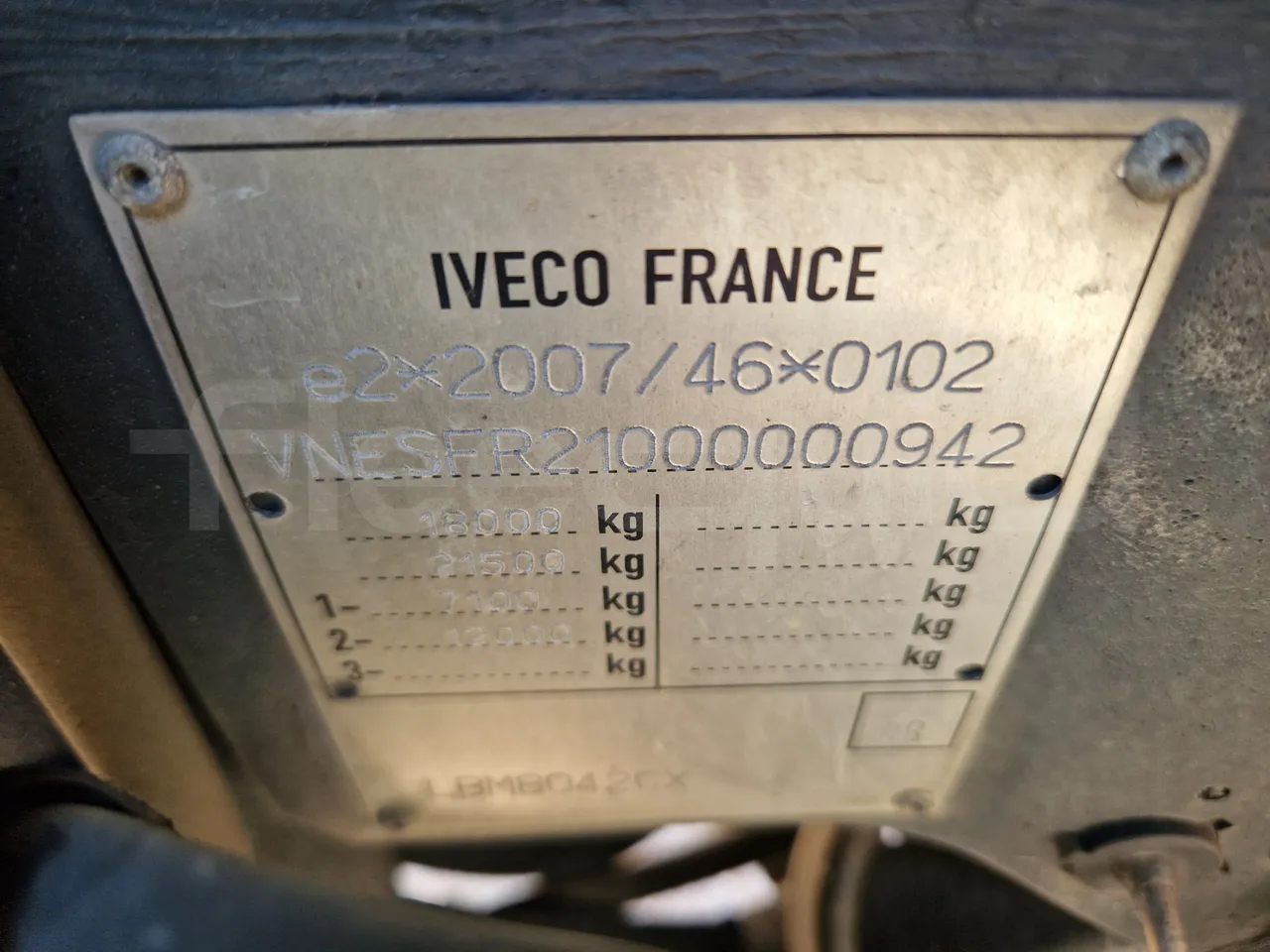 Iveco Magelys SFR210 - EUR5 - 331kW - 12.819m - vehicle plate photo